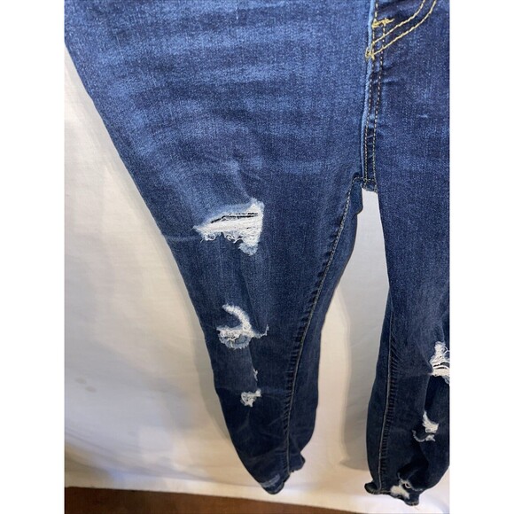 Celebrity Ace Women’s Distressed Skinny Jeans Size 3 Blue Button Fly Western - Picture 6 of 12